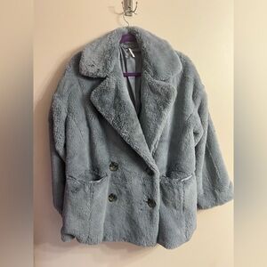 Gray Blue agree People faux fur jacket